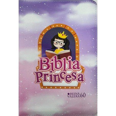 Biblia RVR 1960 Bolsillo para Niñas Princesa Vinilo con Cierre