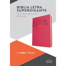 Biblia RVR 1960 Letra Súper Gigante Floral Símil Piel