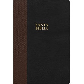 Biblia RVR 1960 Letra Súper Gigante Negro y Café Símil Piel