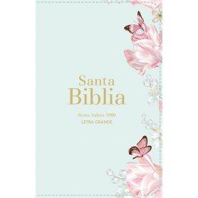 Biblia RVR 1960 Letra Grande Tamaño Manual Símil Piel Salvia Claro