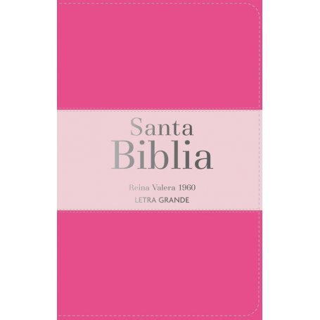 Biblia RVR 1960 Letra Grande Tamaño Manual Tricolor Fucsia Palo Rosa Fucsia con Cierre e Índice