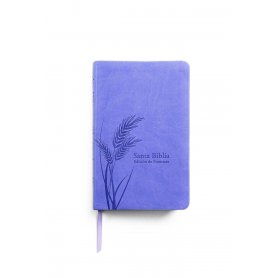 Biblia RVR 1960 Letra Grande Tamaño Manual Lavanda Claro Símil Piel
