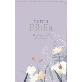 Biblia RVR 1960 Letra Grande Tamaño Manual Símil Piel Lavanda