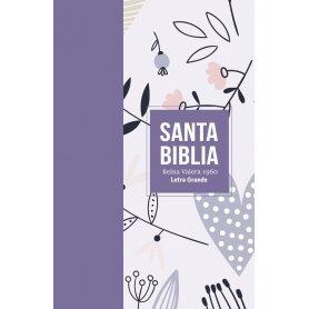 Biblia RVR 1960 Letra Grande Tamaño Manual Símil Piel Lila