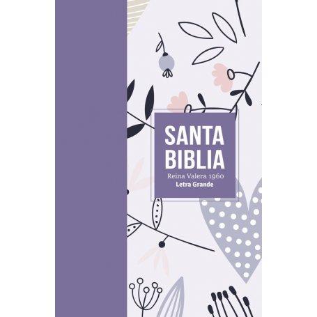 Biblia RVR 1960 Letra Grande Tamaño Manual Símil Piel Lila