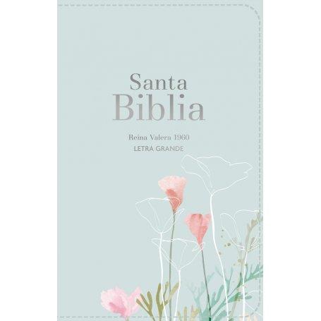 Biblia RVR 1960 Letra Grande Tamaño Manual Símil Piel Menta Fresca