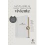 Biblia NTV Manual Letra Grande con Filament Símil Piel Blanco Índice Letra Roja