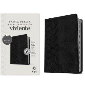 Biblia NTV Letra Grande Tamaño Manual con Filament Símil Piel Negro Índice Letra Roja