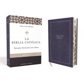 Biblia Católica Tamaño Personal Tapa Dura Azul con Índice