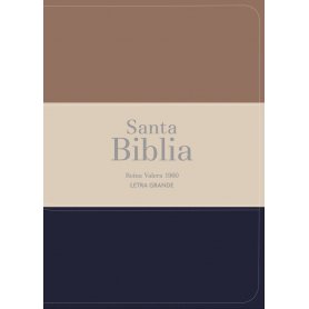 Biblia RVR 1960 Compacta Letra Grande 11 puntos Símil Piel Marrón Beige Negro