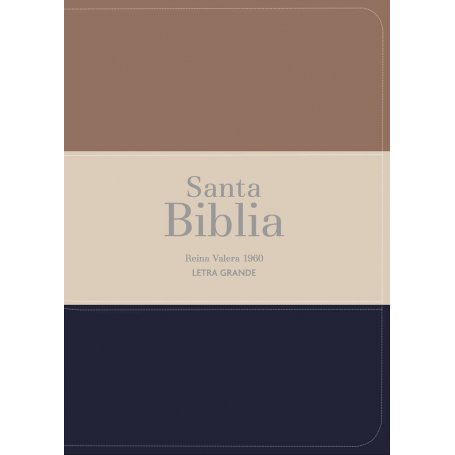Biblia RVR 1960 Compacta Letra Grande 11 puntos Símil Piel Marrón Beige Negro