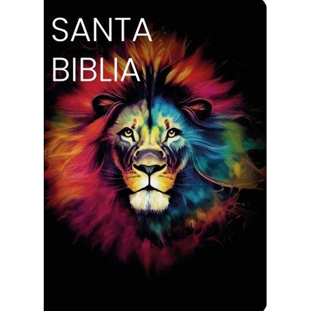 Biblia RVR 1960 Compacta Letra Grande 11 puntos Símil Piel Negro León Colores