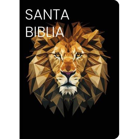 Biblia RVR 1960 Compacta Letra Grande 11 puntos Símil Piel Negro León Dorado