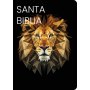 Biblia RVR 1960 Compacta Letra Grande 11 puntos Símil Piel Negro León Dorado