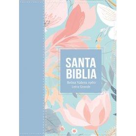 Biblia RVR 1960 Compacta Letra Grande 11 puntos Símil Piel Acero