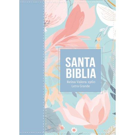 Biblia RVR 1960 Compacta Letra Grande 11 puntos Símil Piel Acero