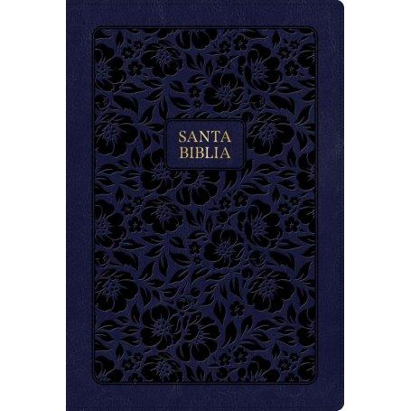 Biblia RVR 1960 Letra Grande Tamaño Manual Edición Especial, Azul Marino, Símil Piel