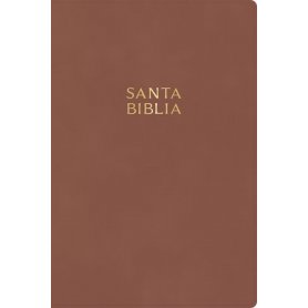 Biblia RVR 1960 Letra Gigante Café Madera Símil Piel