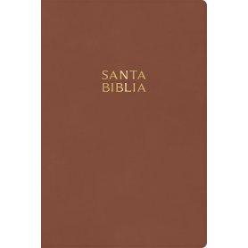 Biblia RVR 1960 Letra Gigante Café Madera Símil Piel con Índice