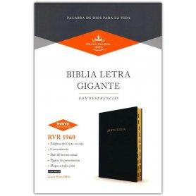 Biblia RVR 1960 Letra Gigante Negro Símil Piel con Índice