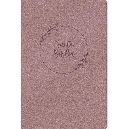 Biblia RVR 1960 Letra Gigante Rosa Perla Símil Piel con Índice