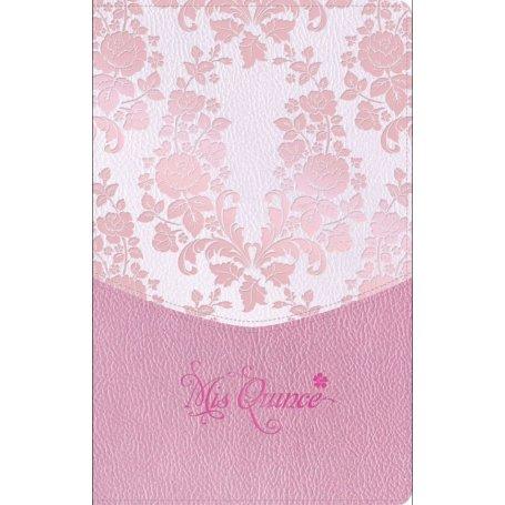 Biblia RVR 1960 Mis Quince Rosa Floreado Símil Piel
