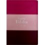 Biblia RVR 1960 Compacta Letra Grande 11 puntos Símil Piel Fucsia Rosado Rojo Granate con Cierre y Índice