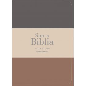 Biblia RVR 1960 Compacta Letra Grande 11 puntos Símil Piel Gris Beige Marrón