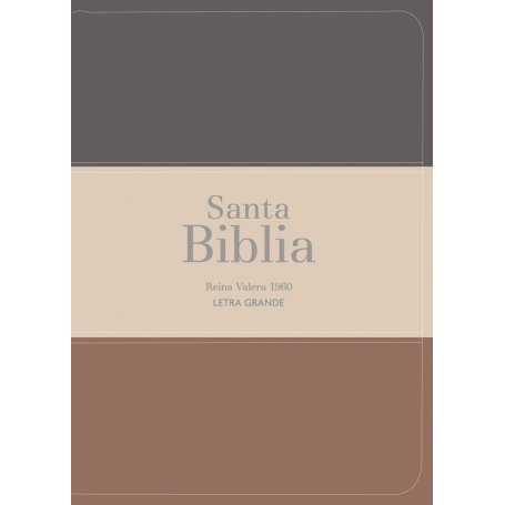 Biblia RVR 1960 Compacta Letra Grande 11 puntos Símil Piel Gris Beige Marrón