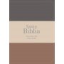 Biblia RVR 1960 Compacta Letra Grande 11 puntos Símil Piel Gris Beige Marrón
