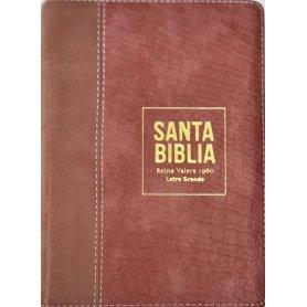 Biblia RVR 1960 Compacta Letra Grande 11 puntos Símil Piel Piel Rosa Oscuro con Cierre y Índice