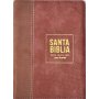 Biblia RVR 1960 Compacta Letra Grande 11 puntos Símil Piel Piel Rosa Oscuro con Cierre y Índice