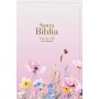 Biblia RVR 1960 Compacta Letra Grande 11 puntos Símil Piel Rosa Flores con Cierre y Índice