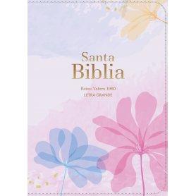 Biblia RVR 1960 Compacta Letra Grande 11 puntos Símil Piel Rosado Claro