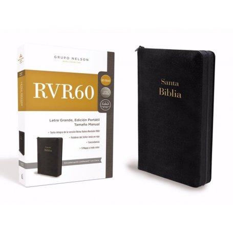 Biblia RVR 1960 Letra Grande Negro con Cierre