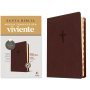 Biblia NTV Referencia Central Letra Grande con Filament Símil Piel Café Índice, Letra Roja