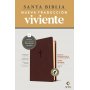 Biblia NTV Referencia Central Letra Grande con Filament Símil Piel Café Índice, Letra Roja