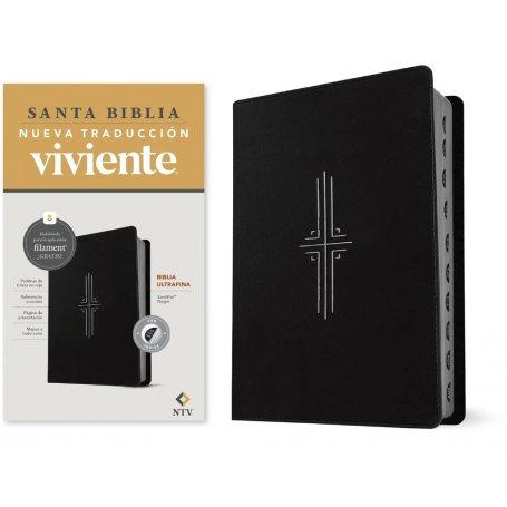 Biblia NTV Ultrafina con Filament Negro Símil Piel con Índice