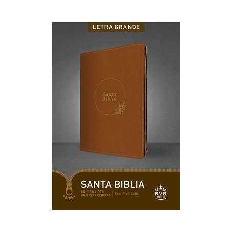 Biblia RVR 1960 con Referencias Letra Grande Palabras de Jesús en Rojo Símil Piel Café Cierre